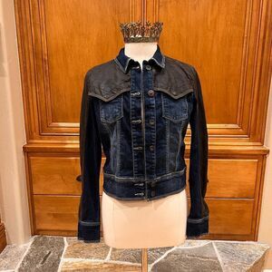 Guess Denim and faux Leather Jacket Size Large